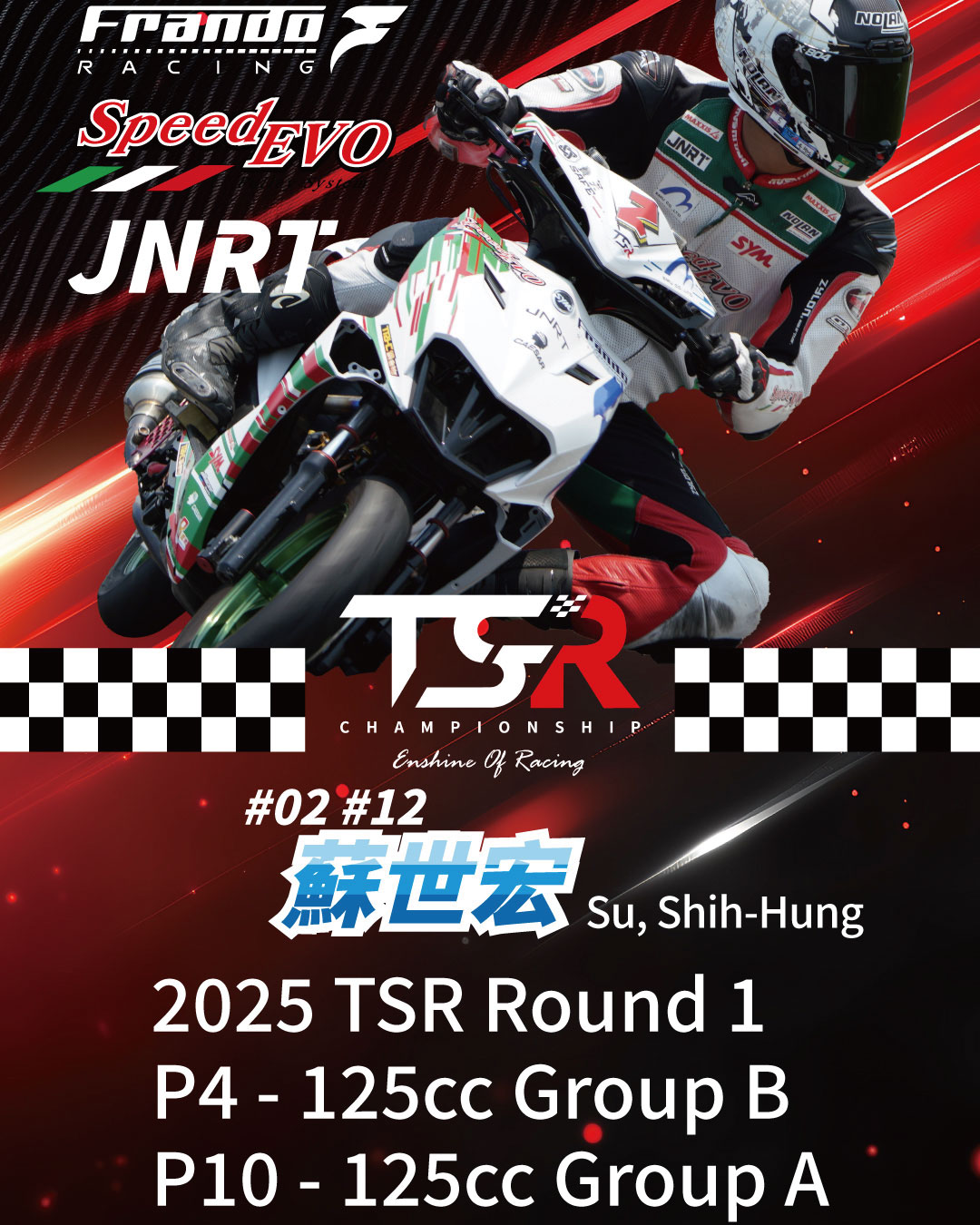 三項大獎GET！在2025TSR機車錦標賽於第一站於台南安定賽道，榮耀登榜！